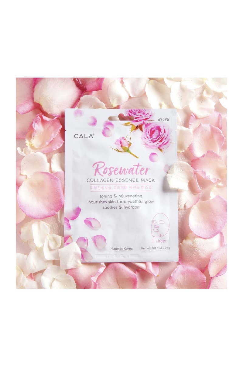 CALA 67095 Rosewater Collagen Essence Facial Mask Sheet