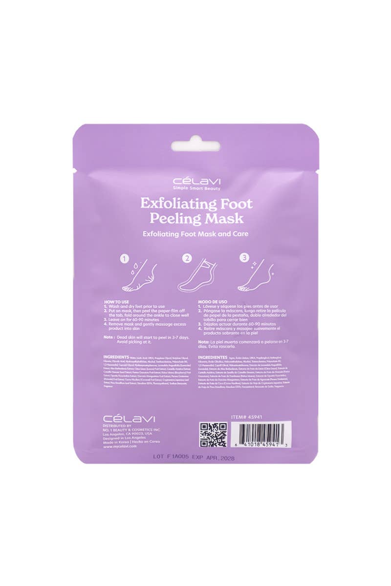 Celavi 45941 Lavender Exfoliating Foot Peeling Mask - 1 pair