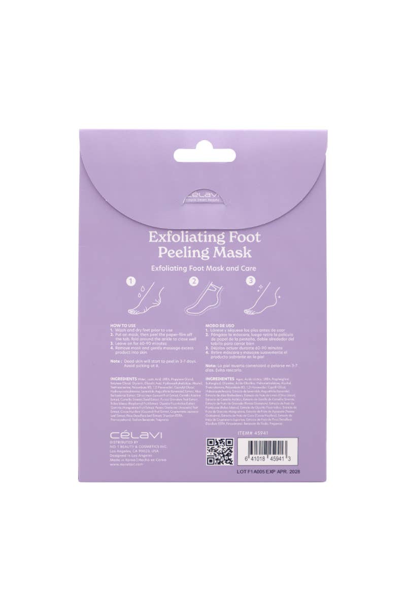 Celavi 45941 Lavender Exfoliating Foot Peeling Mask - 1 pair