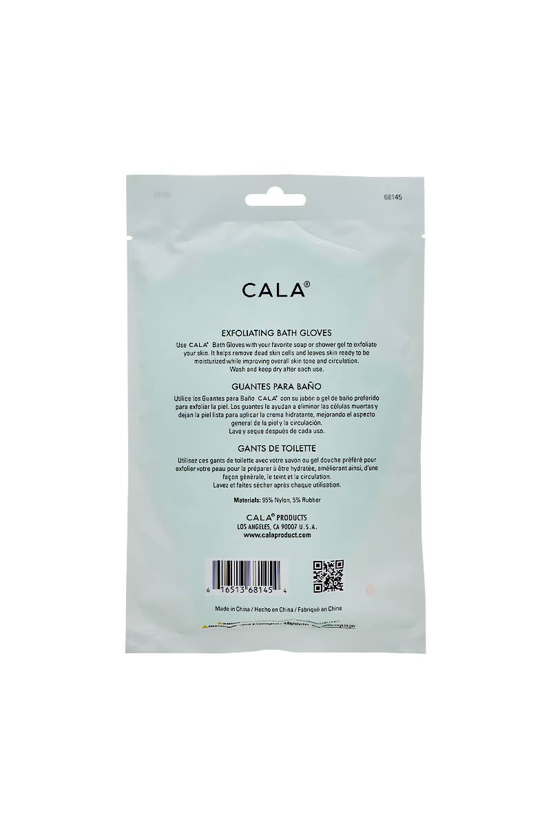 CALA 68145 Exfoliating Bath Gloves, 1 pair