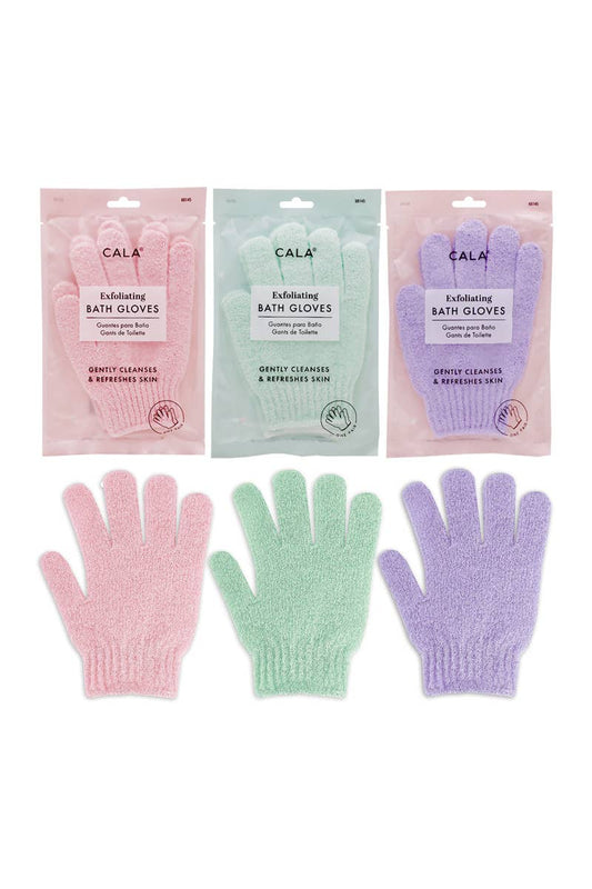 CALA 68145 Exfoliating Bath Gloves, 1 pair