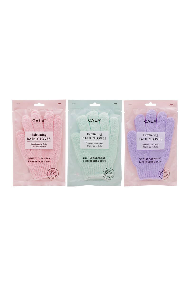 CALA 68145 Exfoliating Bath Gloves, 1 pair