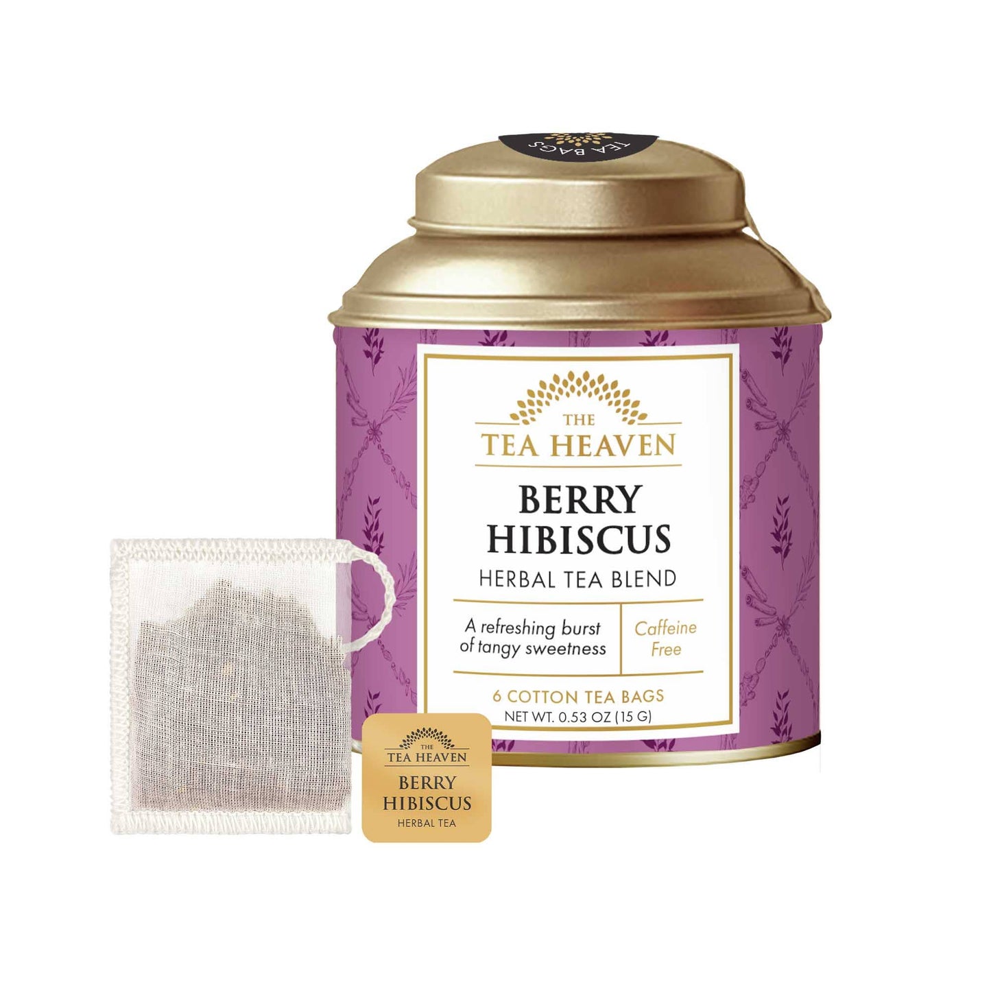 Berry Hibiscus Mini Tea Bag Canister, 6 teabags (add on for the build a gift box listing)