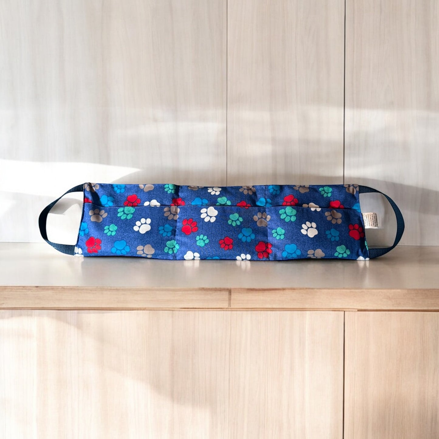 Dog paws  microwavable rice neck hot pack, with removable cover and handles,