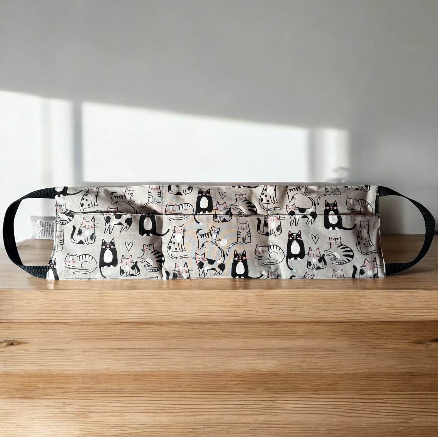 cat microwavable rice neck hot pack, with removable cover and handles,
