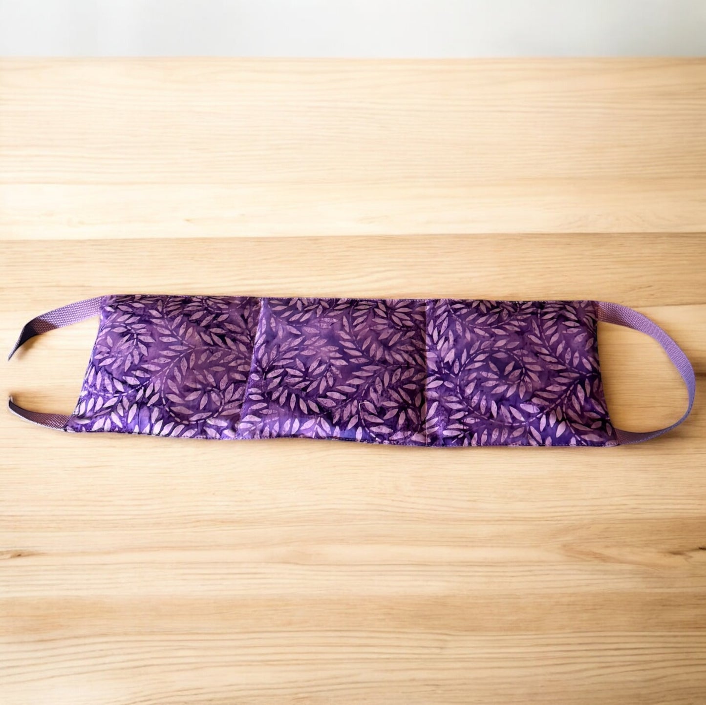 Lavender vines microwavable rice neck hot pack, with removable cover and handles,