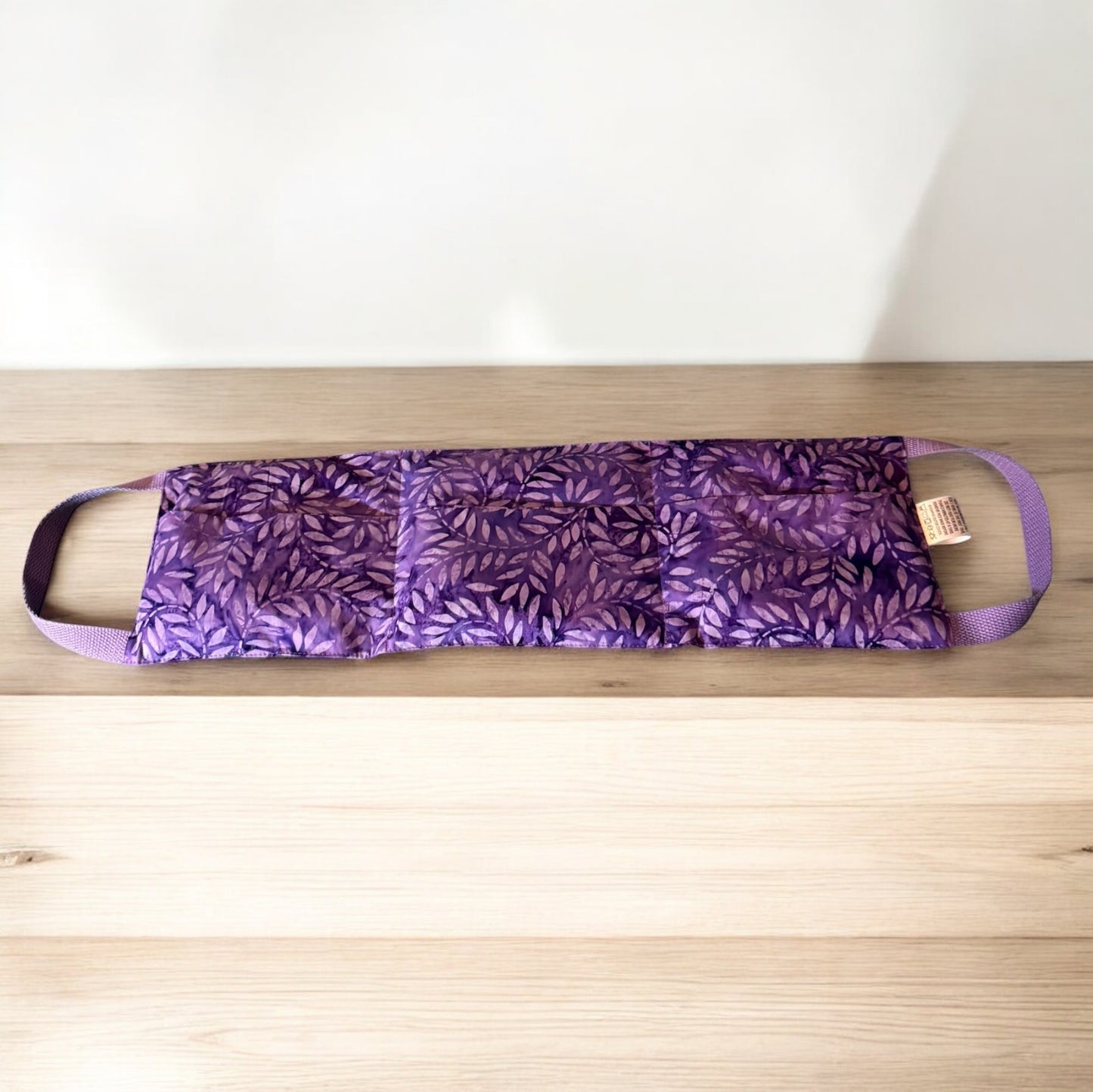 Lavender vines microwavable rice neck hot pack, with removable cover and handles,