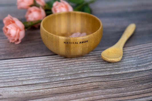 Mini Bamboo Mixing Bowl with Spoon| DIY skin care| Mask Bowl
