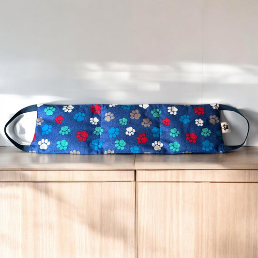 Dog paws  microwavable rice neck hot pack, with removable cover and handles,
